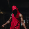 Cotton Tank Hoodie - Red - Image 4