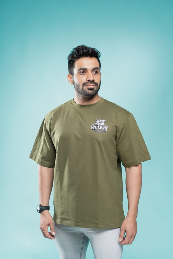 Oversize Tshirt Olive Green - Image 2